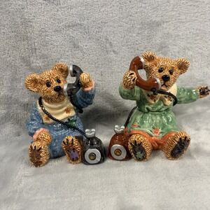 Vtg Boyds Bears Alexandra & Belle Salt/Pepper Shakers The Spice Of Life Phones